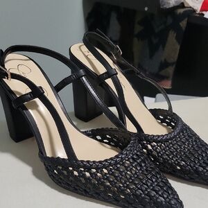 Jessica Simpson Black Woven Heels